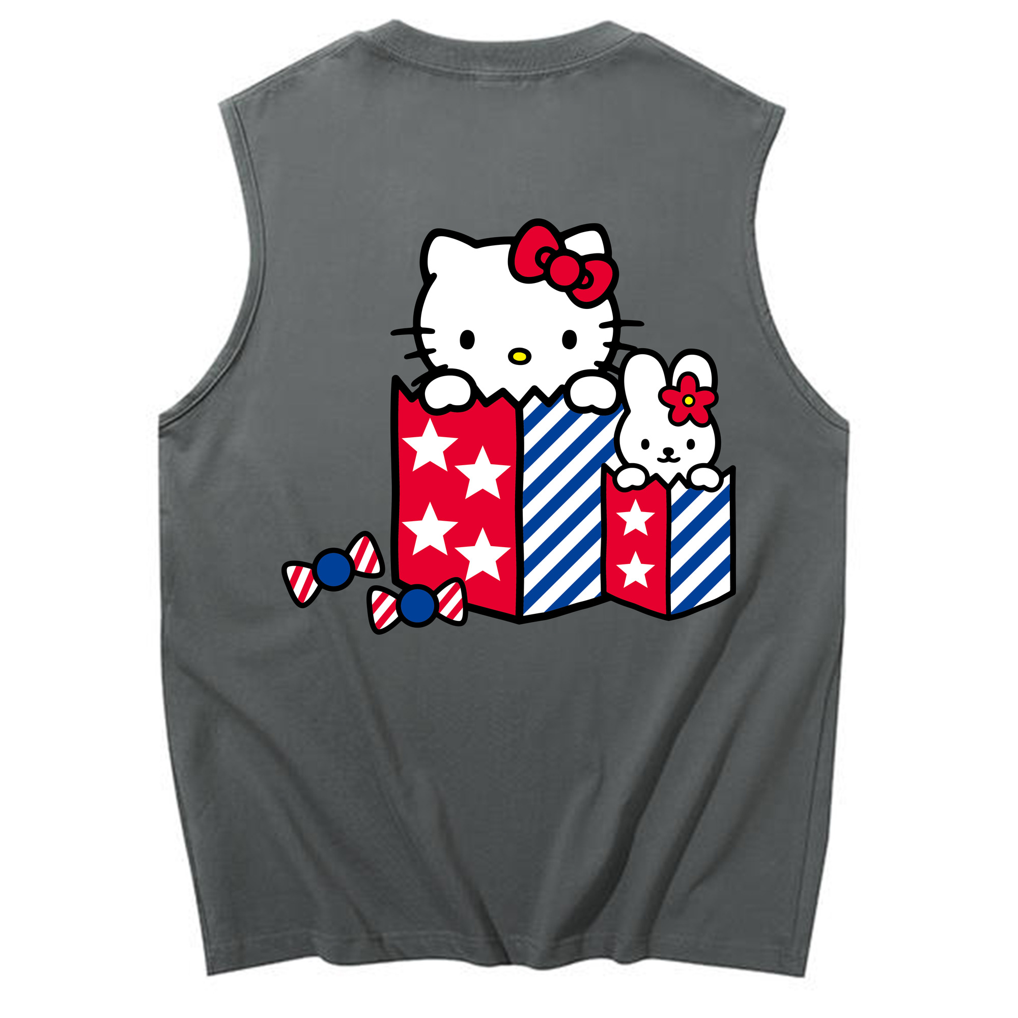 （画像用） Hello Kitty ハローキティ コットン100％タンクトップ（背面プリント）